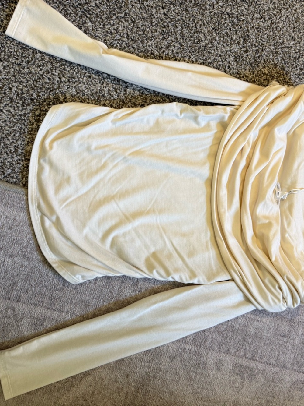 Reformation Cream Draped Long-Sleeve Top